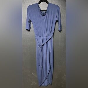 Elegant 3/4 Sleeve Navy Dress